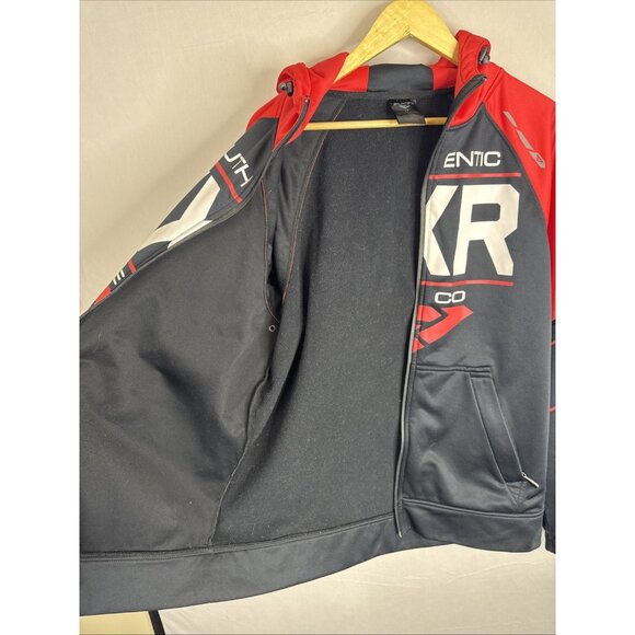 FXR Authentic Ride Co Softshell Hoodie Red Black Men L Jacket - Picture 7 of 7